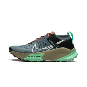Nike ZoomX Zegama Trail "Light Slate Grey Glow Green Bone Black"