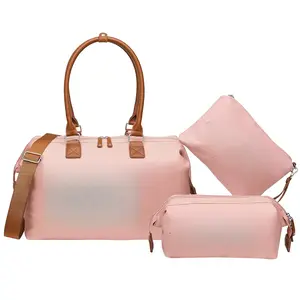 Mommy Diaper Bag Tote  Girls with 2 Organizer Pouches, Large Capacity Mom's Bag  Hospital and Weekender Travel, Pink
