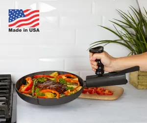 Pan Buddy - Vertical Attachment for Pan Handle- Adds Leverage and Support- Makes Lifting Heavy Cookware Easier! Kitchen Utensils
