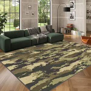 Velvet + Soft and Comfortable Fashionable Style Classic Camouflage Texture Pattern Printed Carpet, Home Decoration Carpet, Living Room Large Carpet Sofa Cushion Door Mat Coffee Table Mat Bedroom Carpet Bedside Rug, Decorative Area Rug
