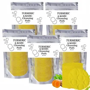 Turmeric Arbutin Cleansing Cotton Pad Set, Moisturizing Hydrating Soothing Daily Skin Clean, Deep Pore Cleanser, Gentle Face Wipes, Makeup Removal Wipes, Comfortable Skincare Products