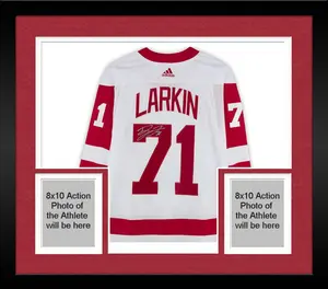 Framed Dylan Larkin Detroit Red Wings Autographed White Adidas Jersey Captain Patch - Fanatics Authentic Certified