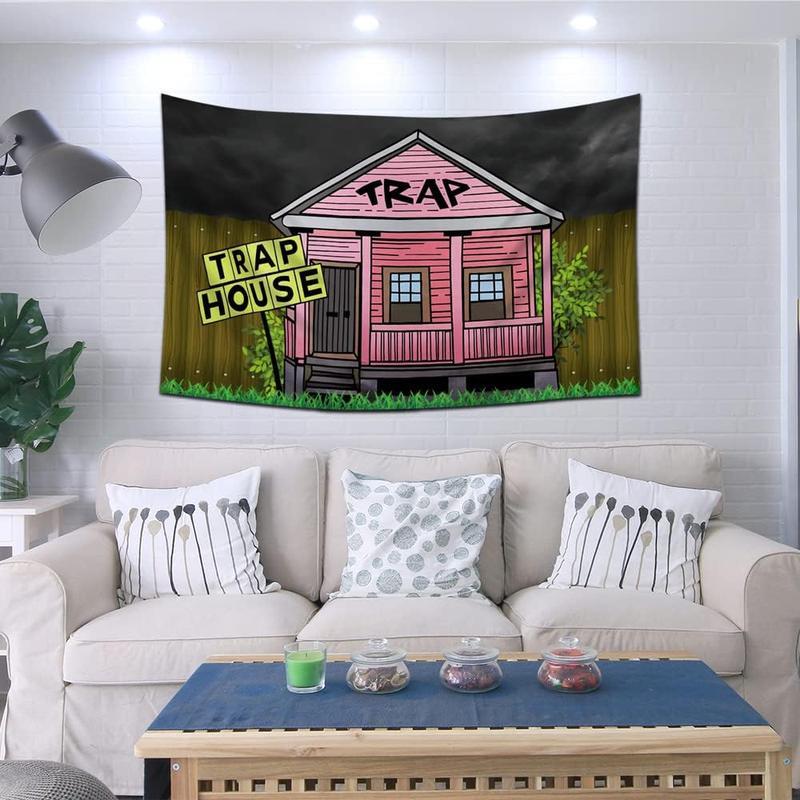 Trap House Banner Tapestry Lightweight Decoration Design Wall Art Decorative Hanging Dorm Garage Decor Man Cave 60x40inch