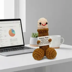 Emotional Support Positive doll,Funny Knitting doll Dolls with Positive Affirmation Card,Emotional Support doll Doll,Cute Crochet Doll Weird Stuff Gifts for Friends, Boyfriends,Husband