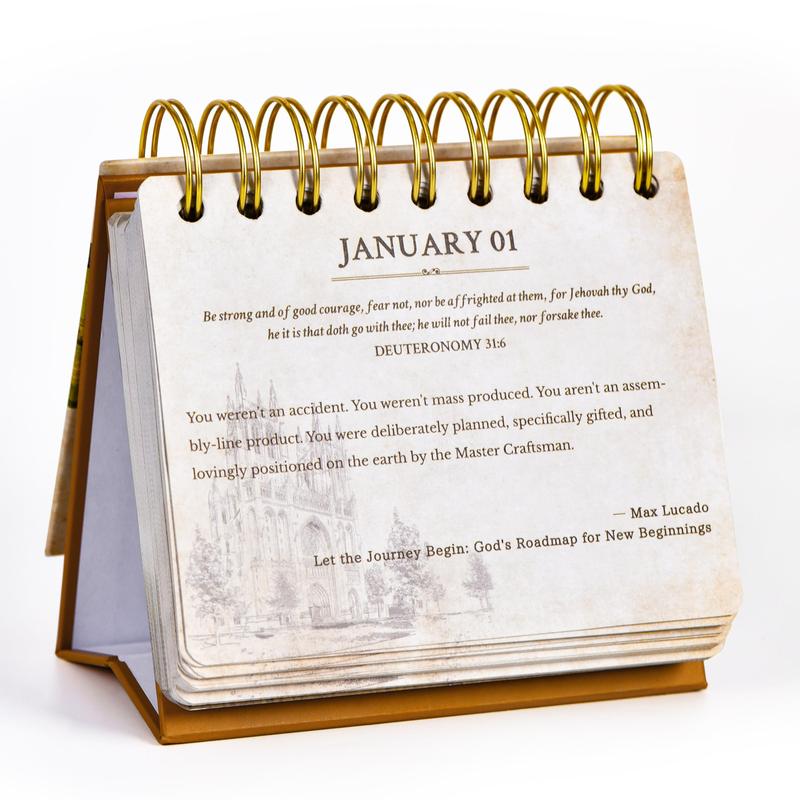 Motivational Calendar - Daily Bible Quote Calendar, 5.3" x 4.85", Undated Flip Calendar for Desk, Bible Verse Calendar, Perpetual Desk Calendar, Christian Desk Decor with Retro Thick Paper, Hardbound