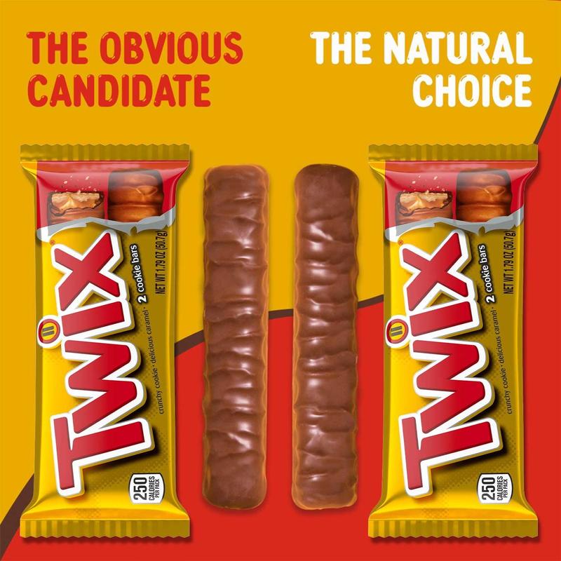 Twix Caramel Cookie Chocolate Candy Bars Full Size 1.79 oz 36 pk Individually Wrapped Snack for On-the-Go Enjoyment Bonbon Sweet