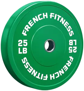 French Fitness Olympic Colored Bumper Plate 25 lbs (New)