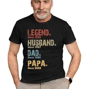 Personalized Papa Kids Grandkids Name T-Shirt for Men,Custom Papa Birthday Christmas for Grandpa