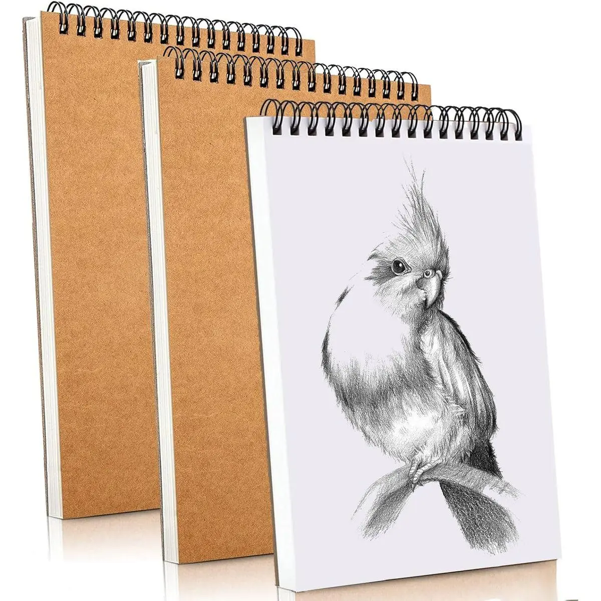 Sketch Book Pad, Drawing Paper 9" x 12" Spiral Bound (98lb/160gsm), 90 Sheets, Pack of 3, Durable Acid Free Sketchbook for Painting (3 Pack- 9"X12")