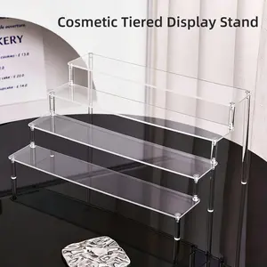 Acrylic Storage Rack, 1 Count Multi Layer Clear Cake Handmade Anime Model Cosmetics Display Stand, Assembly Display Rack for Home Office Dormitory Dining Room Living Room Decor