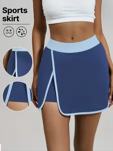 Non-Transparent Women's High Waist Sports Skirt with Inner Shorts, Workout Skirts, Side Pockets for Running/Gym/Yoga/Cycling, Durable Material & 2-Color Option, Sport-Style Outfit for Fitness Training, High Waist Skorts