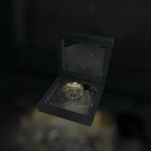 Gold Color Zircon Crown Ring For Men Luxury Party Wedding Male Ring Jewelry Accessories Men's Ring in Red Gift Box