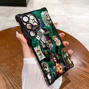 St. Jude Pattern Shockproof Phone Case For SAMSUNG GALAXY S22 S23 S24 S25 FE ULTRA PLUS Electroplating luxury transparent four corner anti drop and shockproof phone case  298