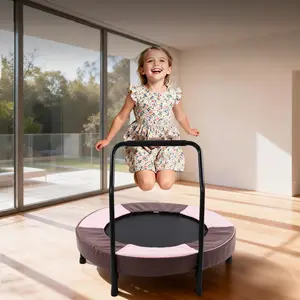 36 inch Trampoline for Kids, Ages 1 Year Plus, Mini Indoor Foldable Rebounder With Handle,Stable & Quiet,Toddler Trampoline Toys, for Boys & Girls,Bay Bungee Trampoline