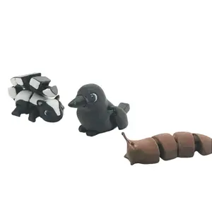 3D Printed Fidget Toy Bundle: Woodland Skunk, Slug, Crow