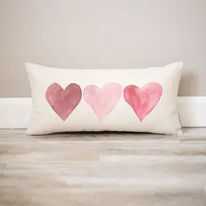 Hearts Watercolor Pillow | Valentine's Decorations | Valentines Decor | Valentine's Day Pillow | Hearts Pillow | Valentine's Day Decor | Watercolor Hearts