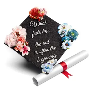 Handmade Graduation Cap Topper Graduation Gifts Graduation Cap Decorations, What Feels Like The End