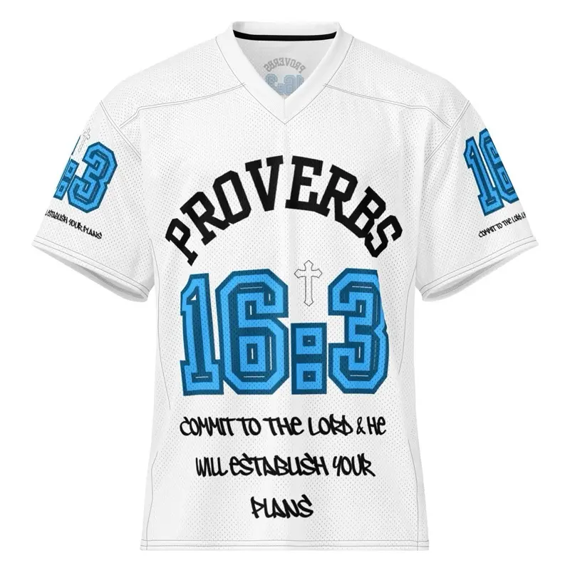 PROVERBS 16:3 Fashion White Jersey Commit to the Lord & He Will Establish Your Plans
