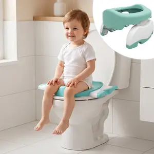 LUJIFO 2 in 1 Travel Potty and Toilet Seat Trainer Ring with Built in Pee Guard and Easy-Grip Handles