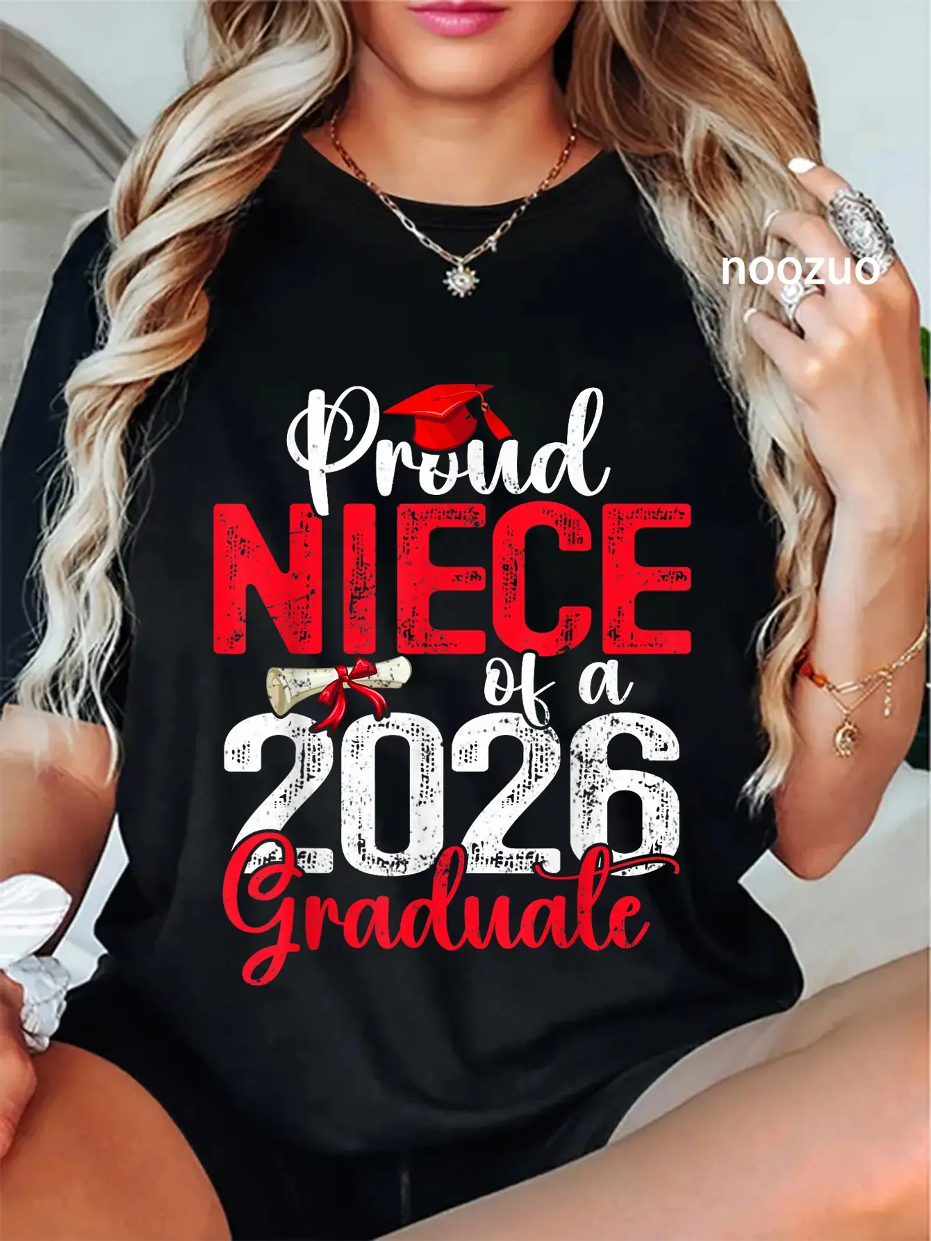 100% Cotton Proud Niece of A Class of 2026 Graduate Senior Graduation T-Shirt