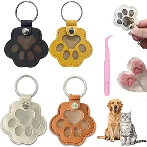 Pet Hair Keychain by Jumpet, Memorial Gift for Pet Loss with Secure Storage, Engraved Paw Print Keepsake in Memory of Your Pet