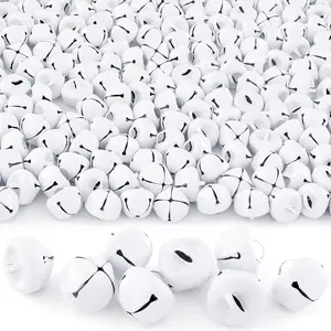 Jingle Bells for Crafts, 120 Pcs Large Jingle Bells Bulk, 0.6 Inch Christmas Craft Bells for DIY Festival Home Wreath Christmas Party Decoration (White)