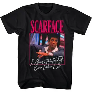 FEEGO Scarface Tee - The World is Yours Design Graphic Tees Soft Stretch Knit Crew Neck Short Sleeve All-Season Comfort Casual Tee for Summer Vacation Breathable Knitted Style