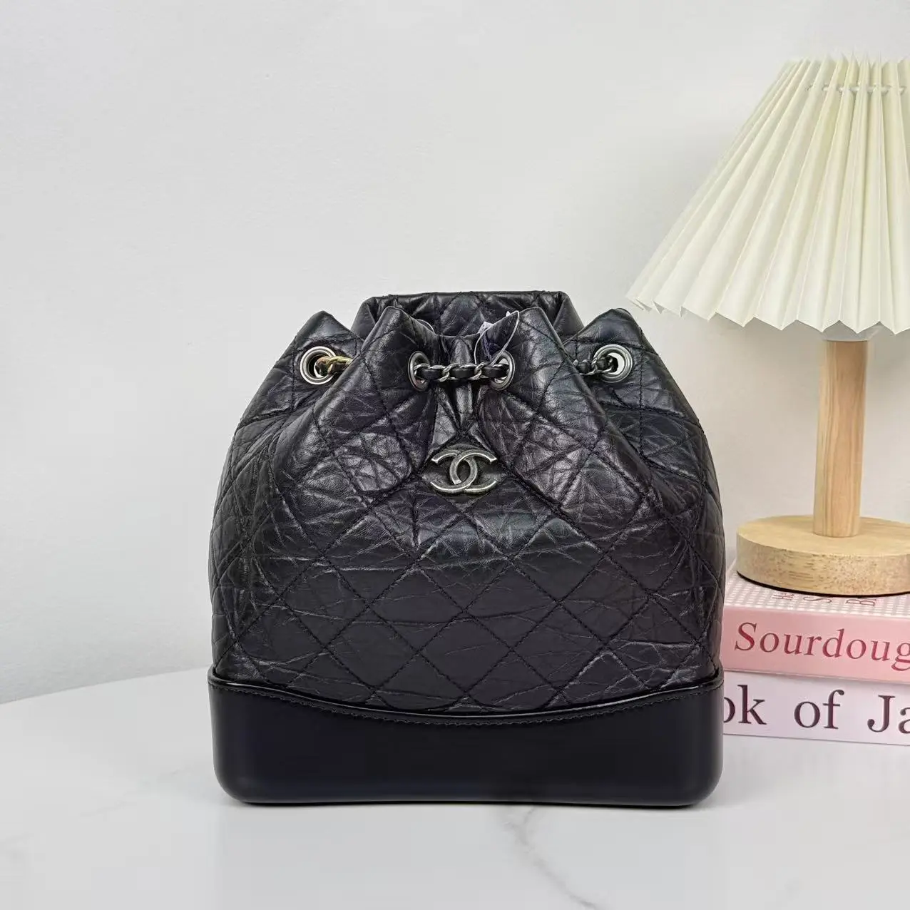 Pre-owned CHANEL Gabrielle Backpack Quilted Aged Calfskin Small
