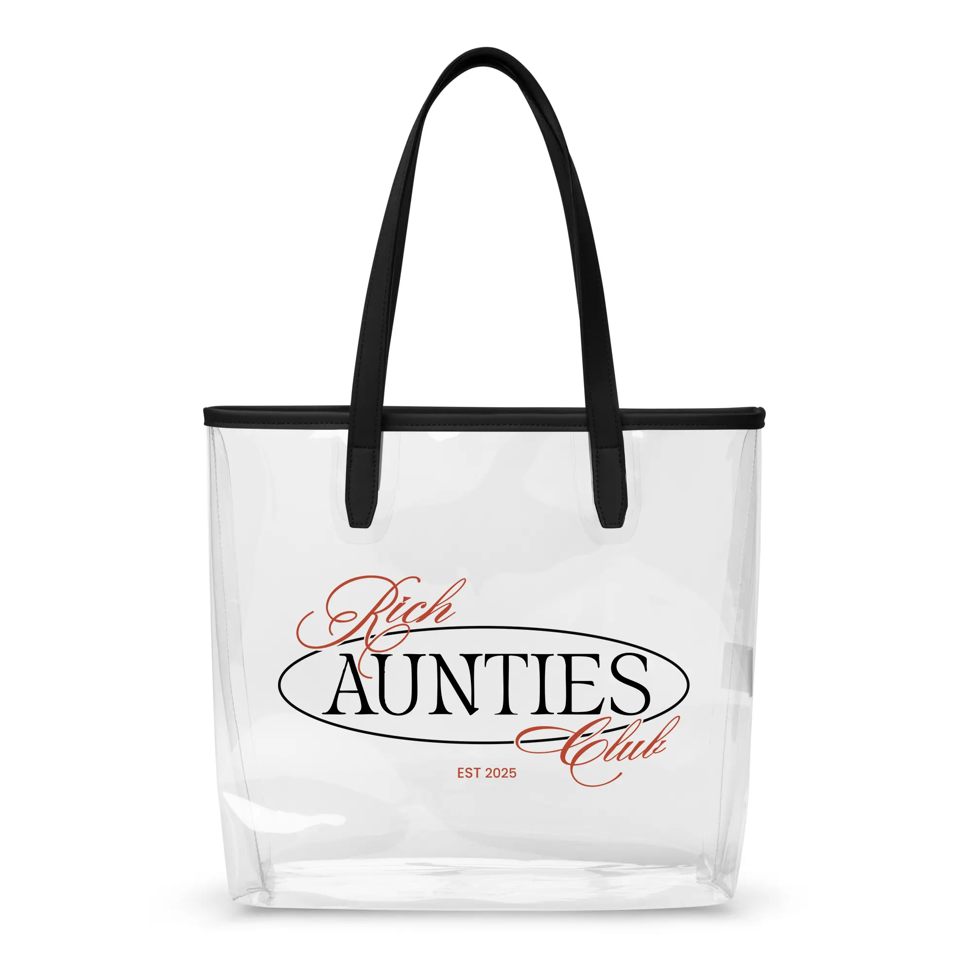 Rich Aunties Clear Tote Bag 90s Design