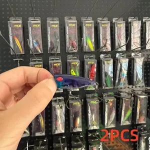 Large brand replica version, popular, 2pcs, Luya bait micro object mini wave crawling collision water wave lying floating water mouth white stripe upturned mouth red eye water surface special fake bait