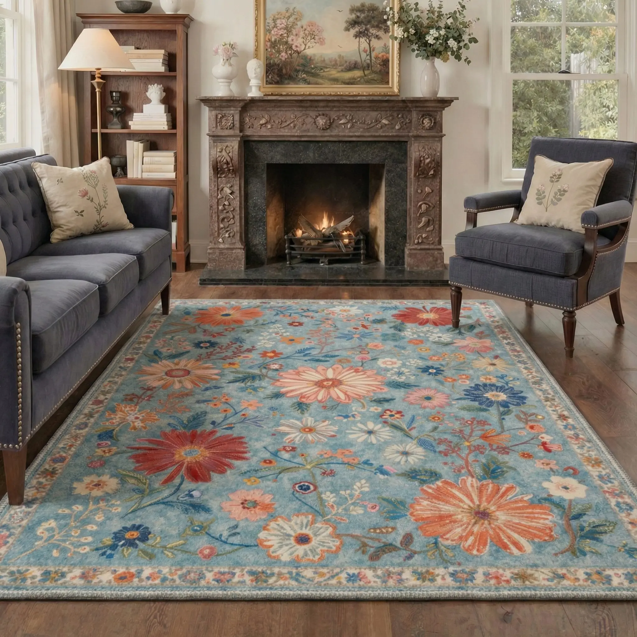 【Deals For You Days】BEIMO Area Rug – Soft, Non-Slip, Pet Friendly, Machine Washable Floor Rug, Home Carpet, Stylish Decor for Any Room ,ARF2051-BLOOM