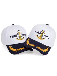 Unisex Captain Embroidered Anchor Baseball Cap, Adjustable Snapback Outdoor Sun Protection Hat, Perfect for Traveling & Beach Vacations