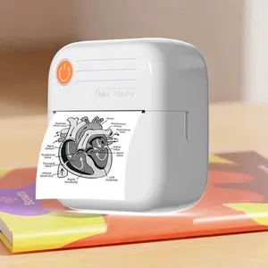 PRINHSJI Wireless Mini Printer, Portable Inkless Thermal Label Printer, USB Rechargeable, Pocket Size, Ideal for Notebooks, Journals, Travel, Home, Office