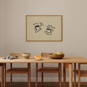 Hand Drawn Coffee Print: Trendy Kitchen Wall Art (No Frame)