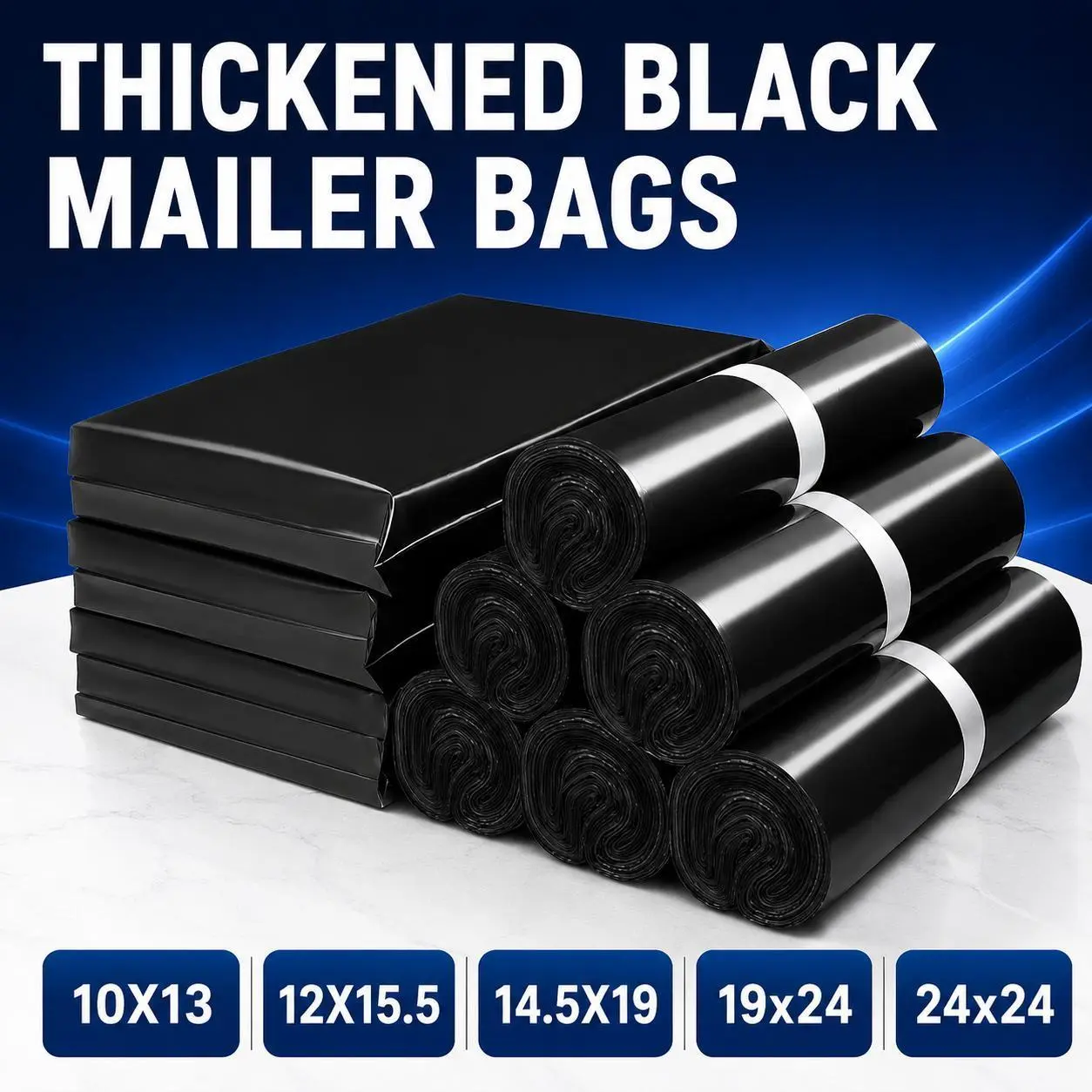Black Poly Mailing Envelopes - PURPLE Poly Mailers, Self-Seal Waterproof Postal Bags, Tear-Resistant Office Shipping Supplies for Small Businesses