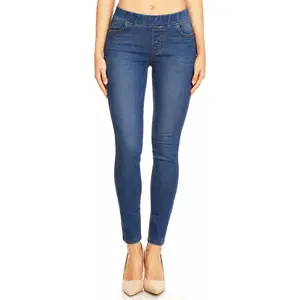 Jvini Women's Ripped Destroyed Skinny Jeans & Jeggings Pull-On Elastic Waist Stretch Denim Pants Regular-Plus Size
