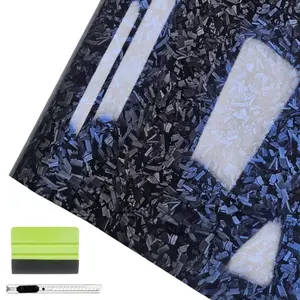 2026 Two Color - Reflective Gloss Forged Carbon Car Body Sticker with Cutter and Hand Tool Kit, 60 x 12 inch Car Vinyl Film Wrap Protector Sticker, 5x1FT Self-Adhesive Air Bubble Free Easy to Install, Universal For All Cars SUVs Truck Motorcycle