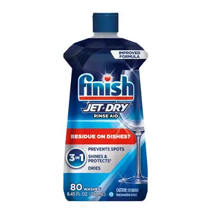 Finish Jet-Dry Rinse Agent Liquid, Dishwasher Detergent, Original, 8.45 oz