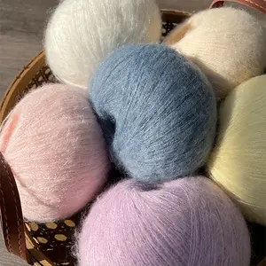 [Popular Choice] 4pcs Super Soft Angola Mohair Yarn, 1.76oz Each - Ideal for DIY Knitting & Crocheting Shawls, Scarves, Sweaters | Thin, Luxurious Merino Wool Blend in Assorted Colors, Hand-knitted Thread