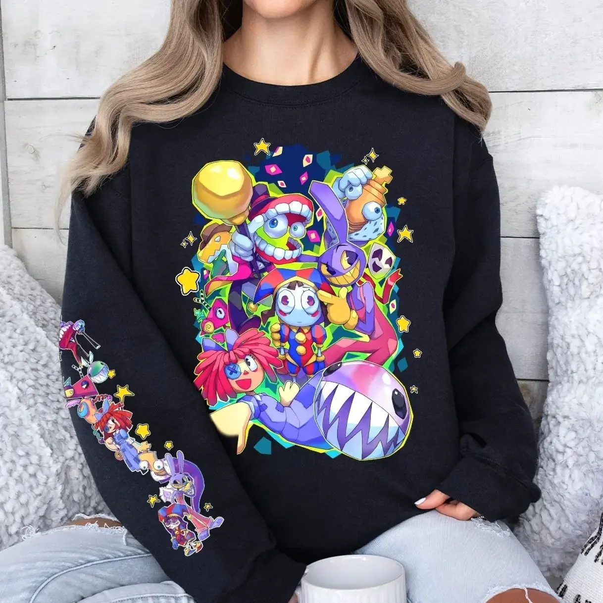 The Amazing Digital Circus Shirt, Trippy Digital Character Style Sweatshirt, Whimsical Cartoon Aesthetic Hoodie