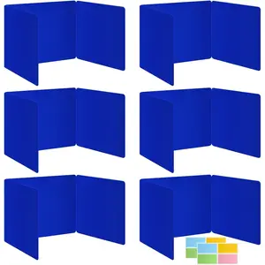 6 Pack Blue Desk Dividers for Students Durable Waterproof Plastic Privacy Shields Study Board Classroom Teacher Supplies Test Divider Includes Extra Labels