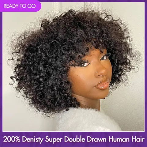 LUVME Shaggy Style Super Double Drawn Short Curly Wig 100% Virgin Human Hair Ready To Go Tik Tok Viral #DealsForYouDays