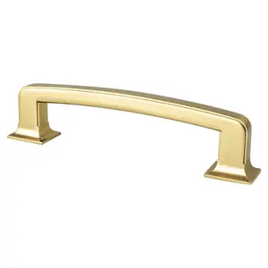 212 MAIN Berenson 128 mm Hearthstone Pull, Modern Brushed Gold Door Hardware