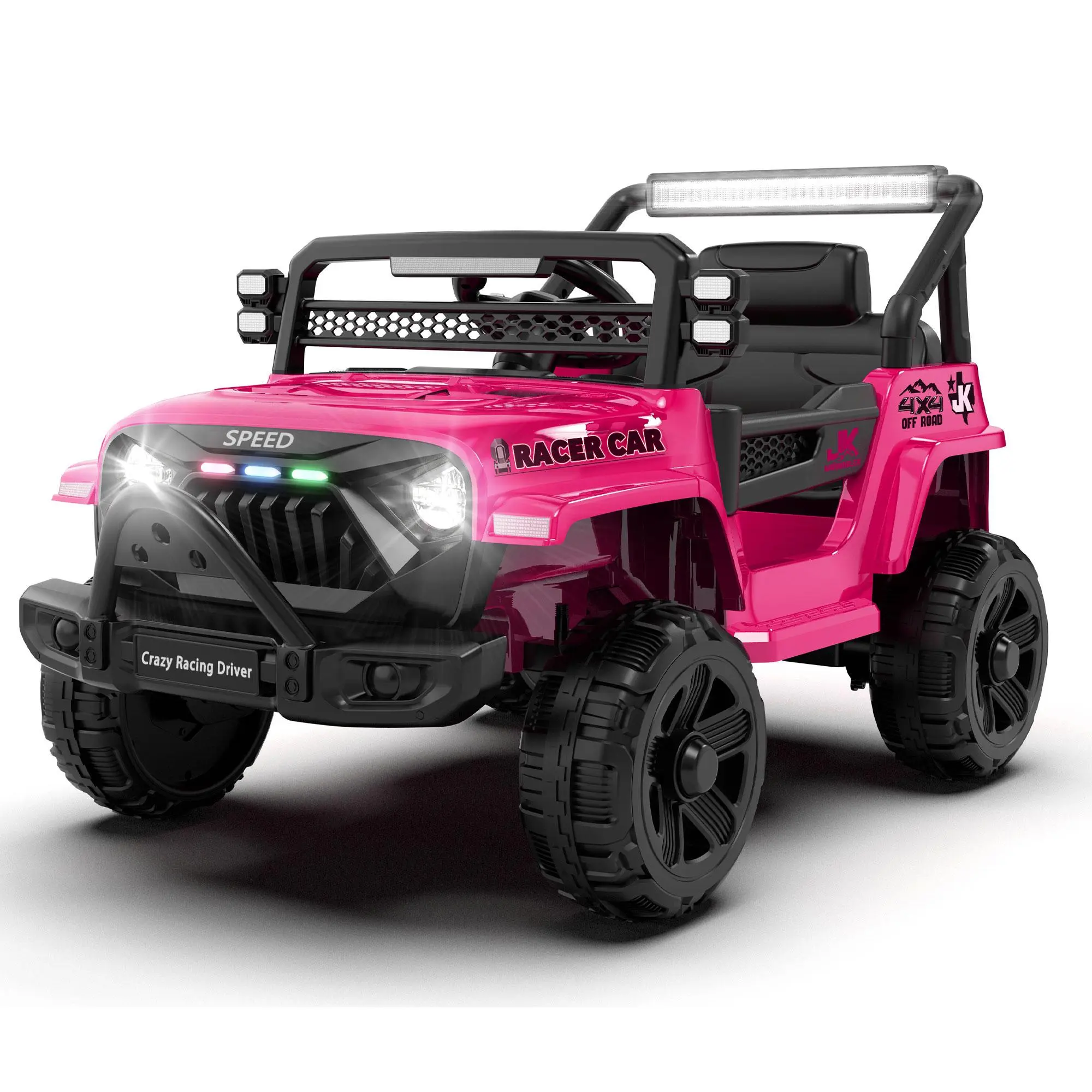 12V Kids Ride On Electric Truck Car W/Parents Control,2WD,Four-wheel suspension,Early education function,Adjustable volume,USB,MP3,Bluetooth,Microphone jack,Power display,LED lights For kids aged 1-4.