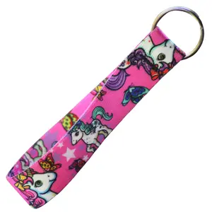 Cartoon Unicorn Keychain Wrist Lanyard