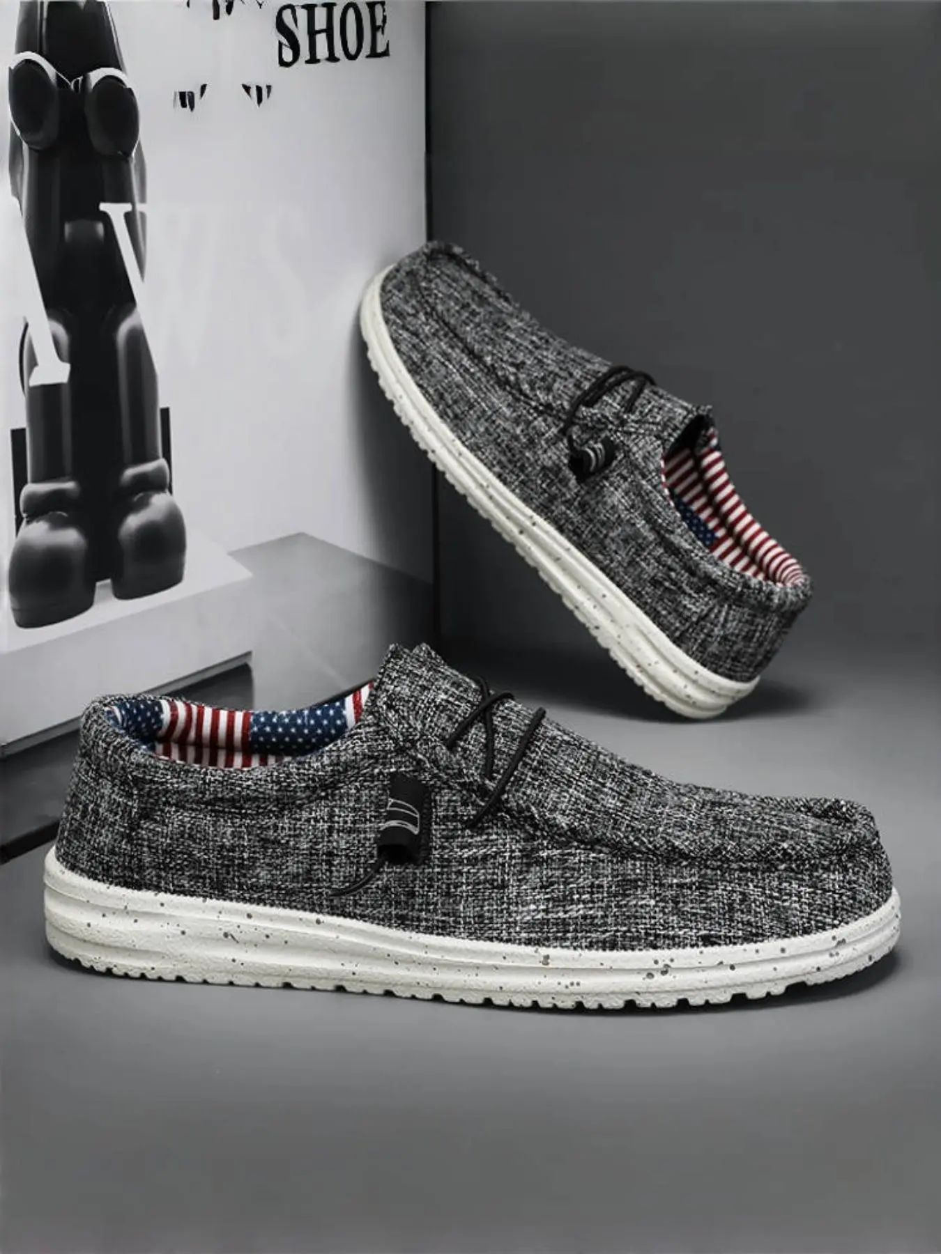 Men's Sporty Lightweight Loafers, Bohemian Style Casual Shoes, All-Season Textile Upper, Comfortable Rubber Sole, Perfect for Daily Wear, Slip On Shoes, Slip Ins Shoes, Slip On Footwear