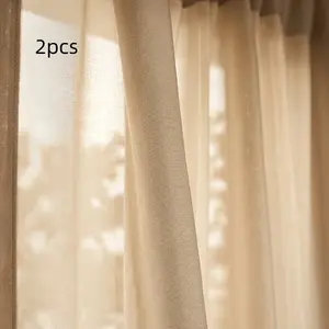 2pcs  Solid Color Outdoor Privacy Curtains, UV Protection, Fade-Resistant, Ideal for Patios and Balconies, Perfect for Porches and Outdoor Spaces