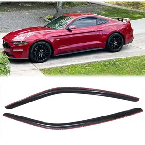 2pcs Original Shatterproof Rainproof Side Window Wind Deflectors for Mustang 15-24,Tape On Rain Guard Sets,Vent Window Deflector,Nice Looking Window Visors fit for Ford 2015-2024 Mustang 92359