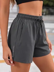Women's Quick-Dry Gym Shorts, Summer Activity Bottoms with Zip Pockets, Ideal for Fitness and Exercise, Athletic Short Pants