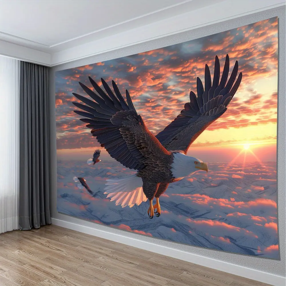 Father's Day gift Elegant Eagle Sky Tapestry - Satin Wall Hanging for Living Room, Bedroom, Office Decor Decoration Home Art Design